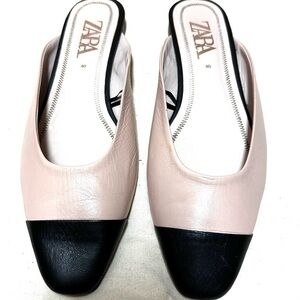 Zara Women's Blush and Black Mules